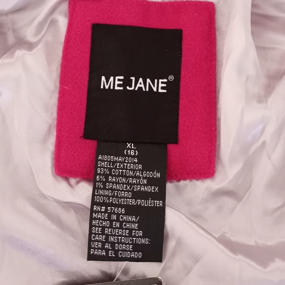 Me Jane Dark Pink Pea Coat Girls Size XL 16 NWT - Picture 15 of 16